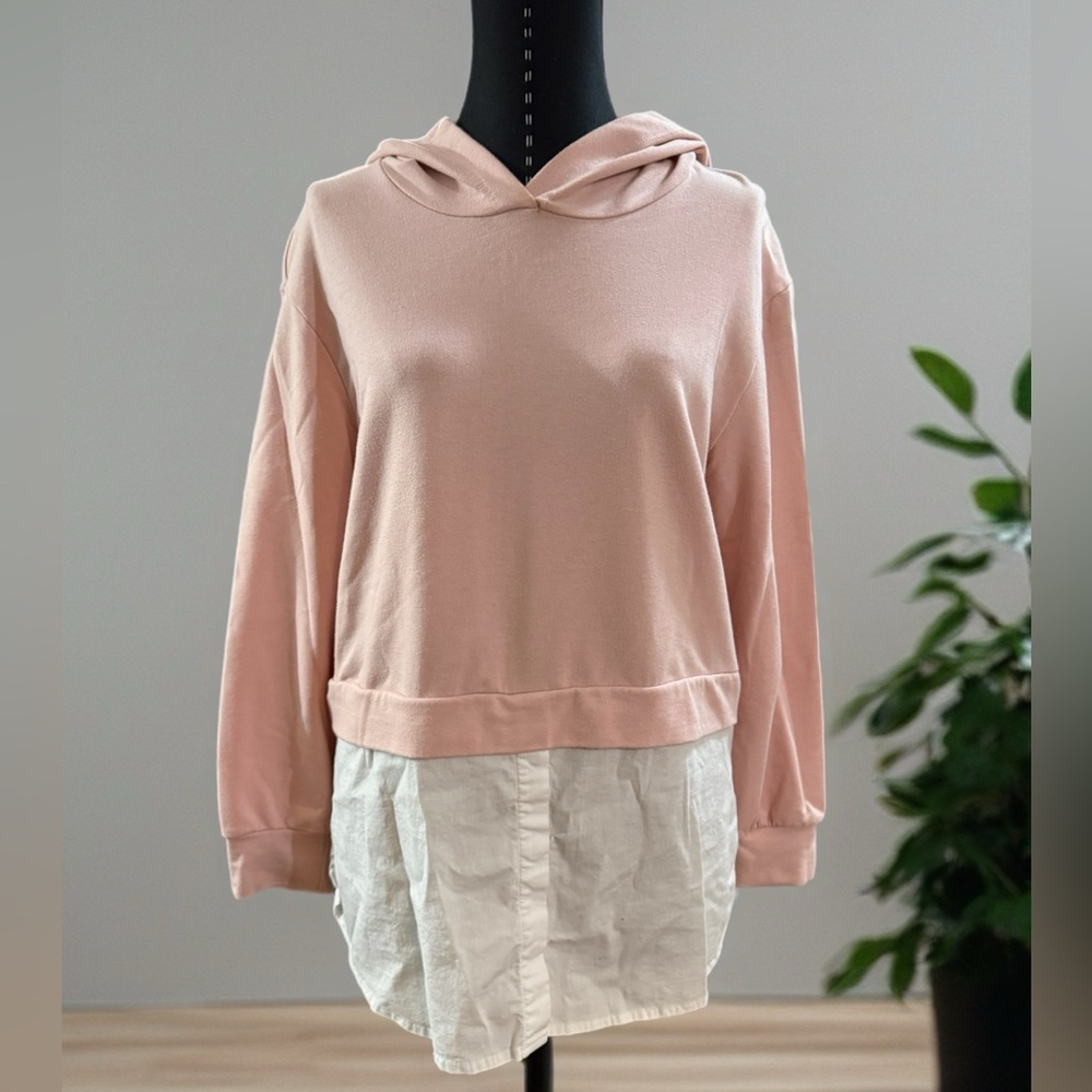 Caslon Blush Pink Layered Hoodie Sweatshirt